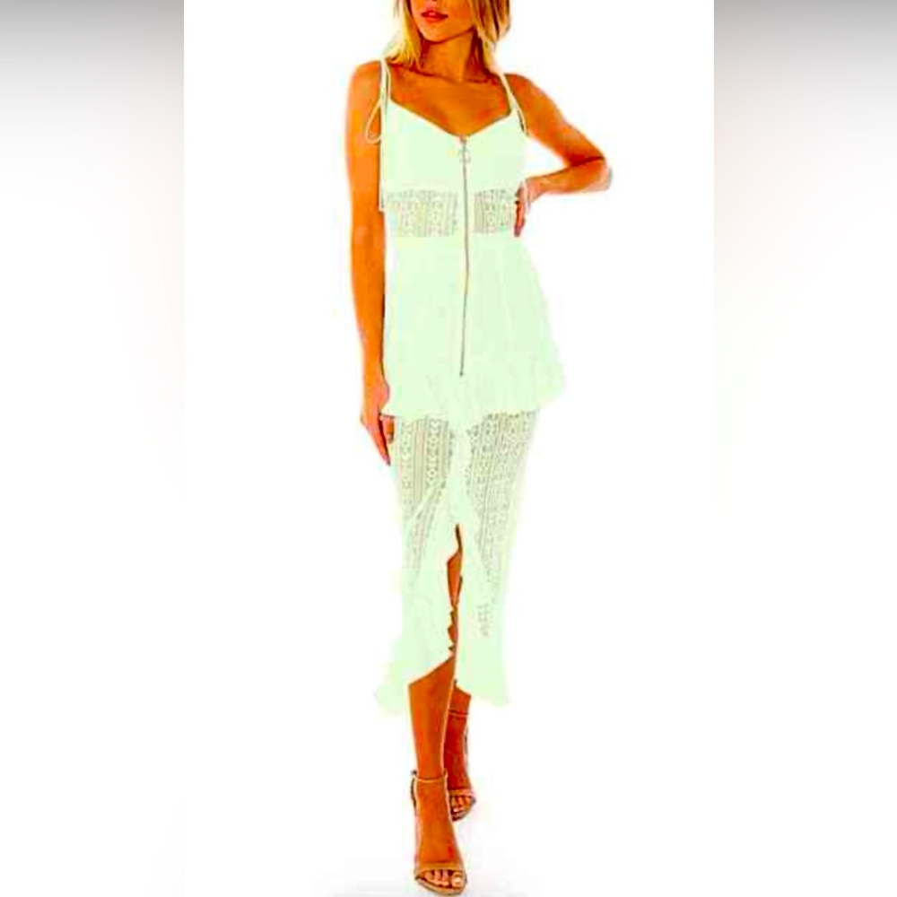 NWT 🆕 151-For Love & Lemons Lovebird Midi Dress, Mint Green, Size Large